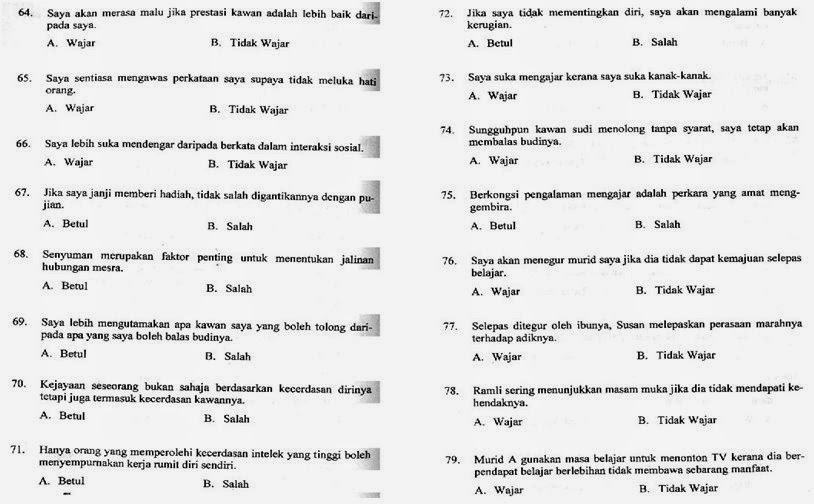 Contoh Soalan Ujian Insak - Kuora a