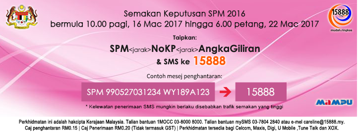 Semakan Keputusan SPM 2019 Secara Online Dan SMS