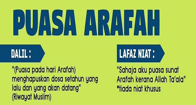 Niat puasa arafah